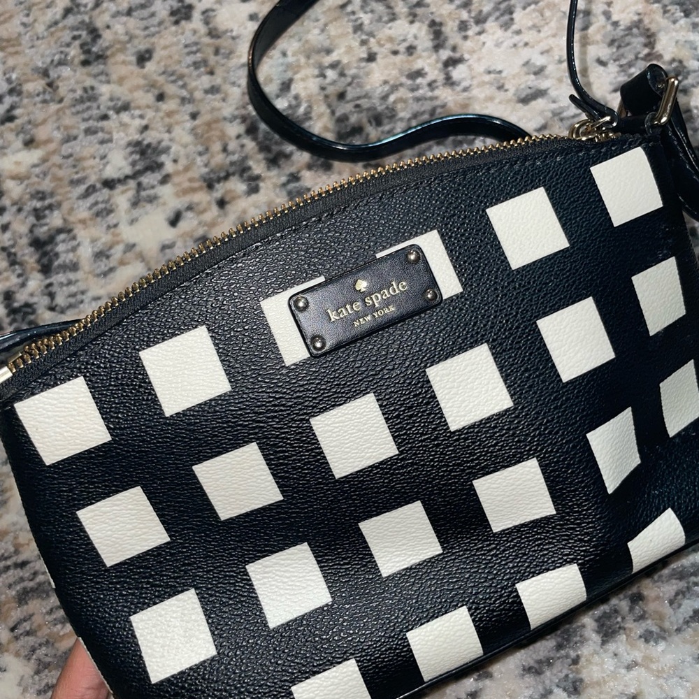 Kate Spade • Black & White Checkered - Small Cross Body Purse